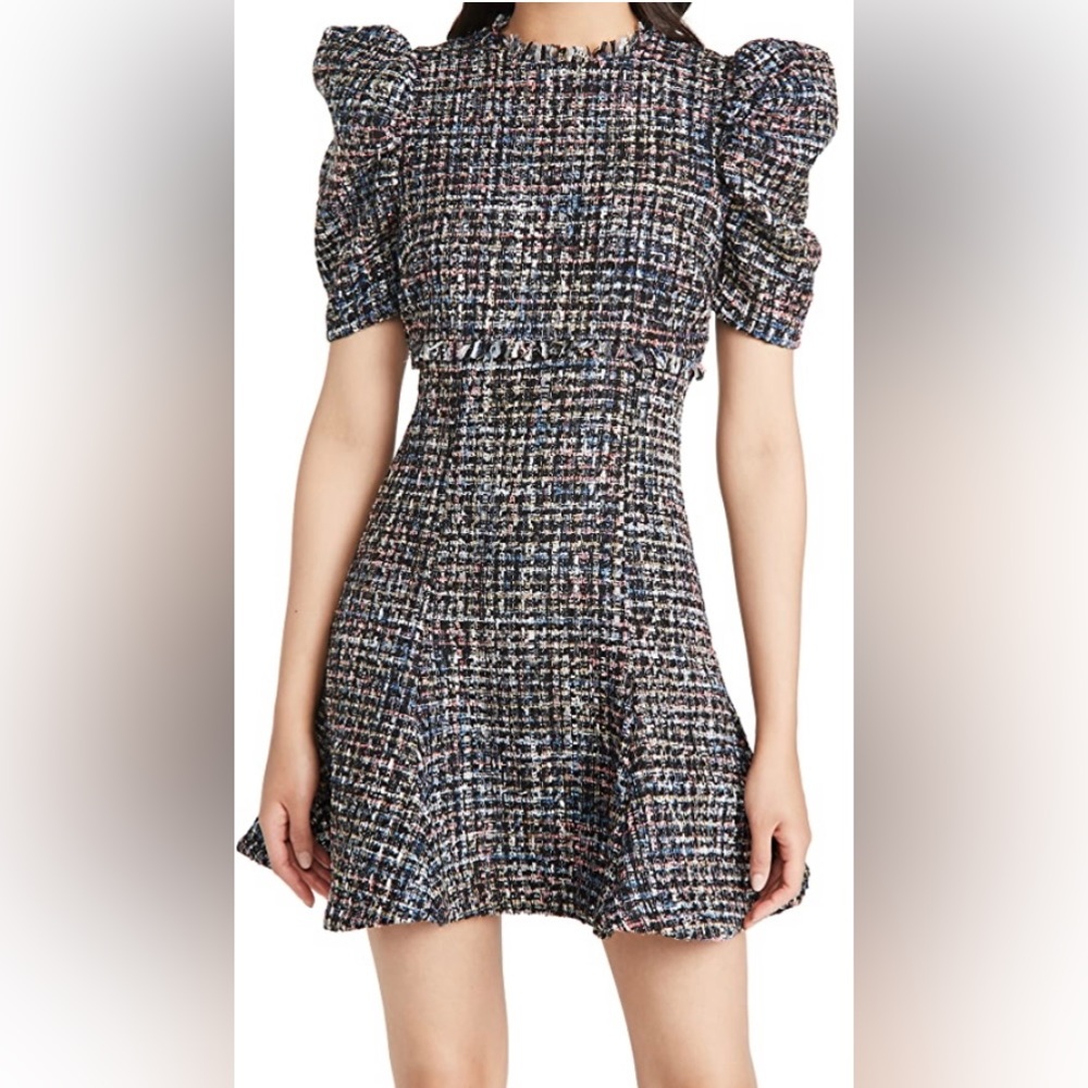 New Likely Alia Multi Tweed Fit and Flare Dress Sz 8